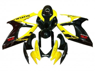Gelb Glänzendes Schwarz Rot 2006-2007 Suzuki GSXR 600 / GSXR 750 Motorrad Verkleidung