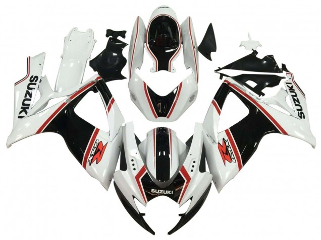 Weiß Schwarz Rot 2006-2007 Suzuki GSXR 600 / GSXR 750 Motorrad Verkleidung