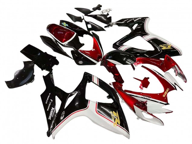 Rot Weiß Schwarz Gelb 2006-2007 Suzuki GSXR 600 / GSXR 750 Motorrad Verkleidung