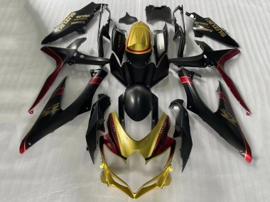 Gold Matt Schwarz Rot 2006-2007 Suzuki GSXR 600 / GSXR 750 Motorrad Verkleidung