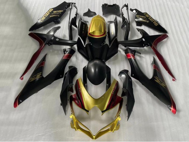 Gold Matt Schwarz Rot 2006-2007 Suzuki GSXR 600 / GSXR 750 Motorrad Verkleidung