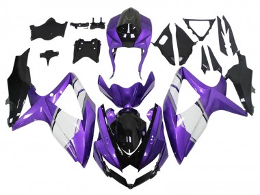 Lila Weiß Glänzendes Schwarz 2008-2010 Suzuki GSXR 600 / GSXR 750 Motorrad Verkleidung