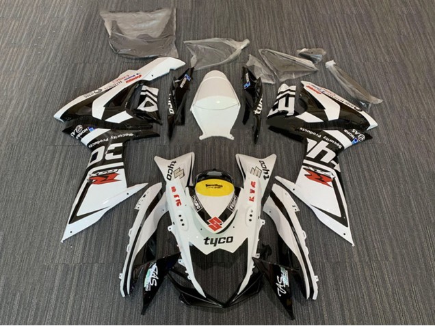 Weiß Gelb Schwarz Tyco 2008-2010 Suzuki GSXR 600 / GSXR 750 Motorrad Verkleidung