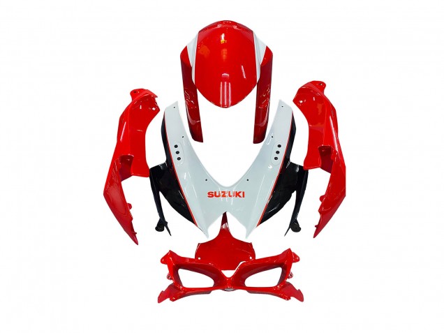 Weiß Rot Schwarz 2008-2010 Suzuki GSXR 600 / GSXR 750 Motorrad Verkleidung