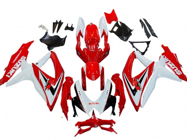 Weiß Rot Schwarz 2008-2010 Suzuki GSXR 600 / GSXR 750 Motorrad Verkleidung
