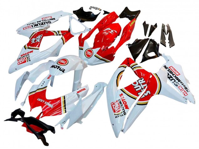 Weiß Rot Motul Lucky Strike 2008-2010 Suzuki GSXR 600 / GSXR 750 Motorrad Verkleidung