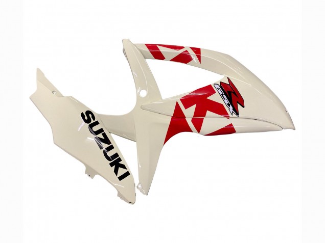 Creme Weiß Rot Schwarz 2008-2010 Suzuki GSXR 600 / GSXR 750 Motorrad Verkleidung
