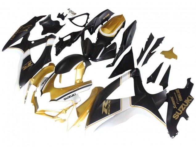 Matt Schwarz Weiß Gold 2008-2010 Suzuki GSXR 600 / GSXR 750 Motorrad Verkleidung