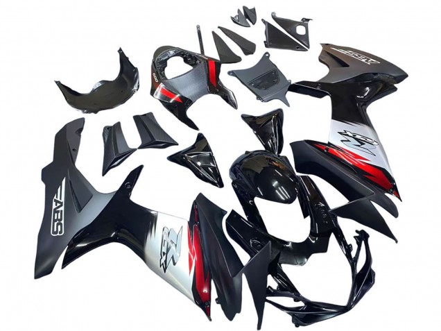 Glänzendes Schwarz Geschmiedet Carbonfaser Silber Rot 2011-2024 Suzuki GSXR 600 / GSXR 750 Motorrad Verkleidung