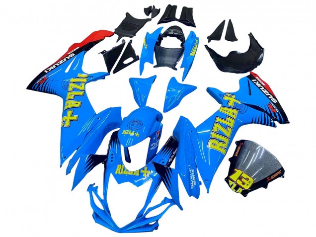 Blau Gold Rot Schwarz Rizla 2011-2024 Suzuki GSXR 600 / GSXR 750 Motorrad Verkleidung