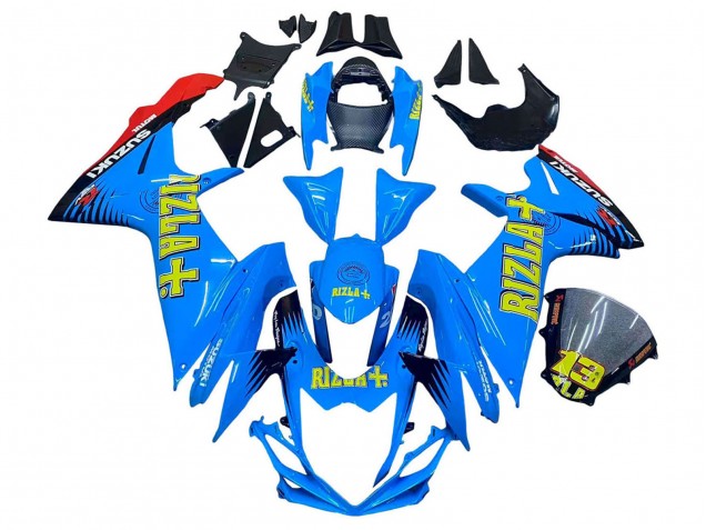 Blau Gold Rot Schwarz Rizla 2011-2024 Suzuki GSXR 600 / GSXR 750 Motorrad Verkleidung