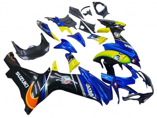 Blau Gelb 2011-2024 Suzuki GSXR 600 / GSXR 750 Motorrad Verkleidung