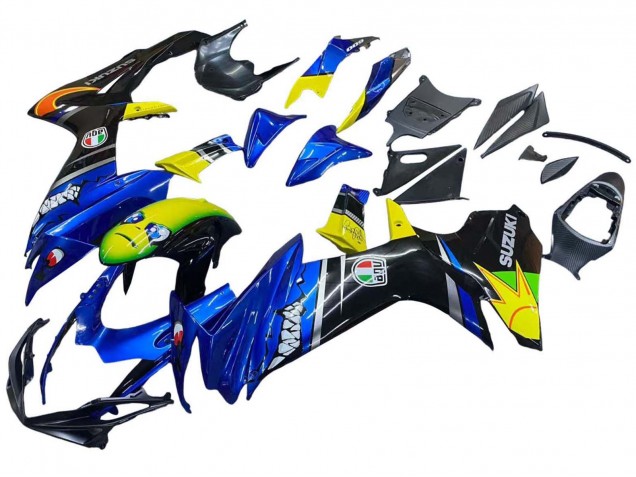 Blau Gelb 2011-2024 Suzuki GSXR 600 / GSXR 750 Motorrad Verkleidung