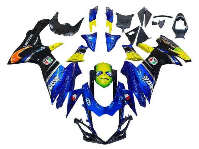 Blau Gelb 2011-2024 Suzuki GSXR 600 / GSXR 750 Motorrad Verkleidung