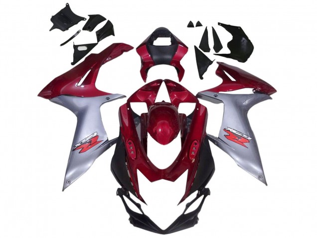 Rot Silber 2011-2024 Suzuki GSXR 600 / GSXR 750 Motorrad Verkleidung