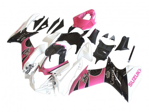 Weiß Rosa Schwarz Corona 2011-2024 Suzuki GSXR 600 / GSXR 750 Motorrad Verkleidung