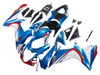 Blau Weiß Rot 2011-2024 Suzuki GSXR 600 / GSXR 750 Motorrad Verkleidung