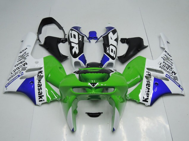 Grün Weiß Blau 1994-1997 Kawasaki ZX9R Motorrad Verkleidung