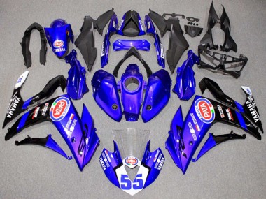 Blau Weiß Schwarz ENEOS 55 2015-2018 Yamaha YZF R3/R25 Motorrad Verkleidung