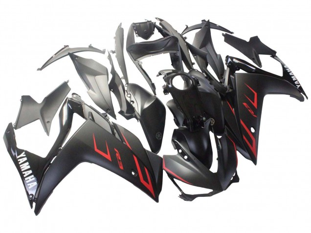 Glänzendes Schwarz Matt Schwarz Rot 2015-2018 Yamaha YZF R3/R25 Motorrad Verkleidung