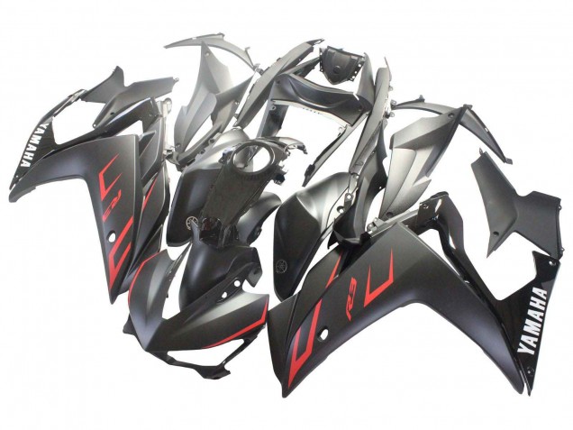 Glänzendes Schwarz Matt Schwarz Rot 2015-2018 Yamaha YZF R3/R25 Motorrad Verkleidung