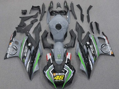 Nardo Grau Grün Schwarz ENEOS Monster 46 2015-2018 Yamaha YZF R3/R25 Motorrad Verkleidung
