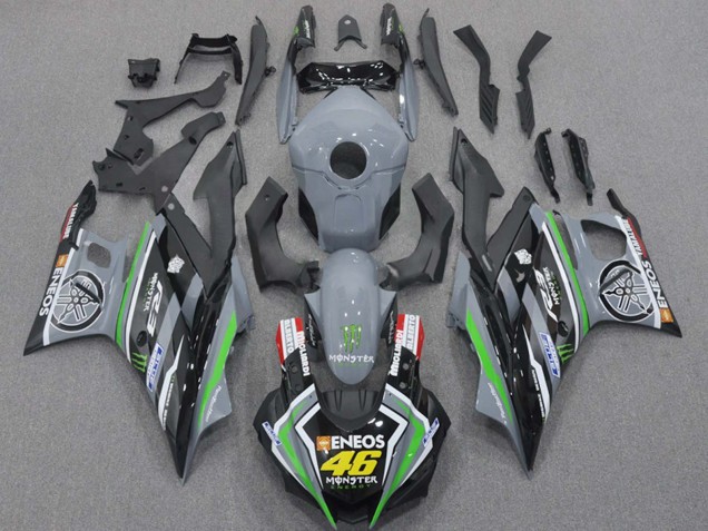Nardo Grau Grün Schwarz ENEOS Monster 46 2015-2018 Yamaha YZF R3/R25 Motorrad Verkleidung
