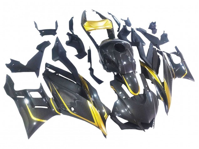 Gold Schwarz Carbonfaser 2019-2021 Yamaha YZF R3/R25 Motorrad Verkleidung