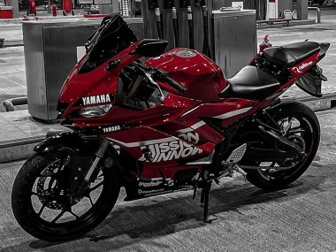 Dunkel Rot Weiß Silber Schwarz Valsir 2019-2021 Yamaha YZF R3/R25 Motorrad Verkleidung
