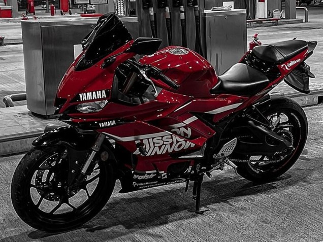 Dunkel Rot Weiß Silber Schwarz Valsir 2019-2021 Yamaha YZF R3/R25 Motorrad Verkleidung