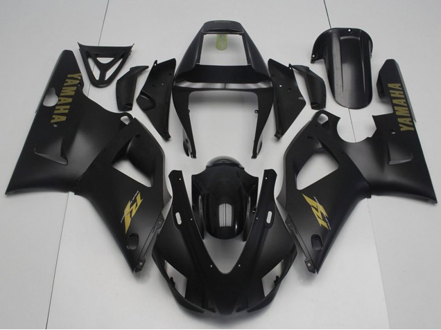 Glänzendes Schwarz Matt Schwarz Gold 1998-1999 Yamaha YZF R1 Motorrad Verkleidung