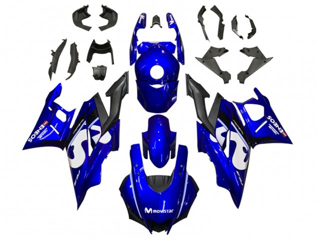 Blau Weiß Schwarz MoviStar ENEOS 2019-2021 Yamaha YZF R3/R25 Motorrad Verkleidung