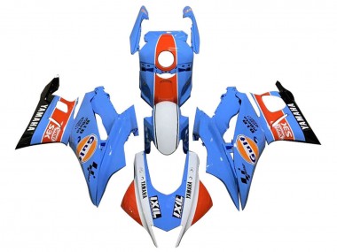 Blau Weiß Orange Schwarz Gulf 2019-2021 Yamaha YZF R3/R25 Motorrad Verkleidung