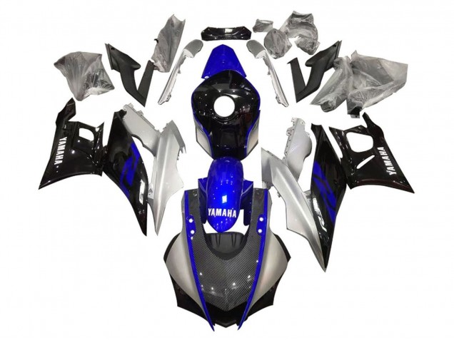 Silber Blau Schwarz Carbonfaser Stil 2019-2021 Yamaha YZF R3/R25 Motorrad Verkleidung
