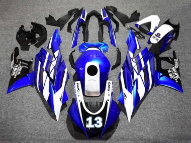 Blau Weiß Schwarz Yamalube Petronas 13 2019-2021 Yamaha YZF R3/R25 Motorrad Verkleidung