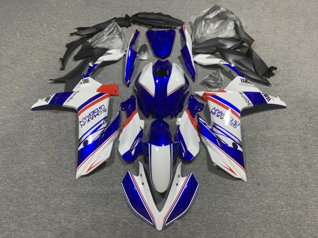 Weiß Blau Rot Semakin Didepan 2019-2021 Yamaha YZF R3/R25 Motorrad Verkleidung