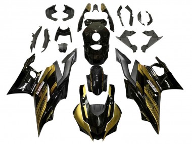 Gold Glänzendes Schwarz Semakin Didepan 2019-2021 Yamaha YZF R3/R25 Motorrad Verkleidung