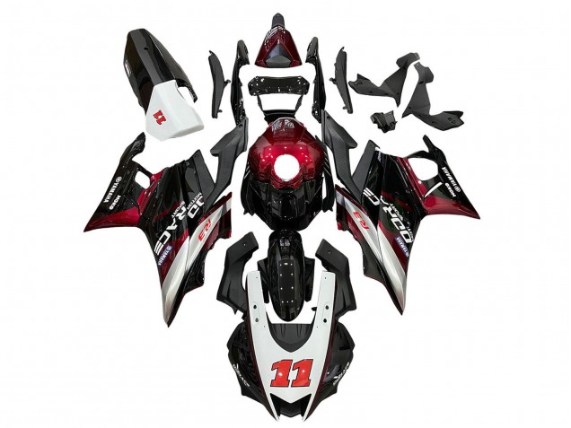 Weiß Rot Schwarz 11 2019-2021 Yamaha YZF R3/R25 Motorrad Verkleidung
