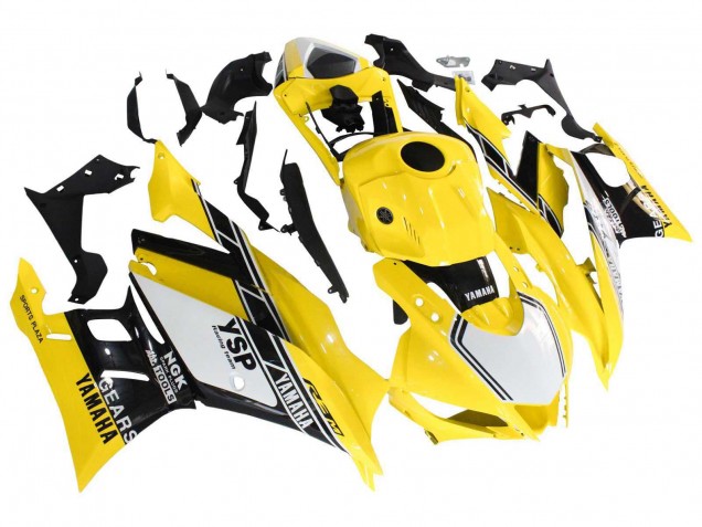Gelb Weiß Schwarz Streifen 2019-2021 Yamaha YZF R3/R25 Motorrad Verkleidung