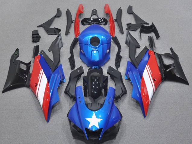 Blau Weiß Rot Schwarz 2022-2024 Yamaha YZF R3/R25 Motorrad Verkleidung Kit