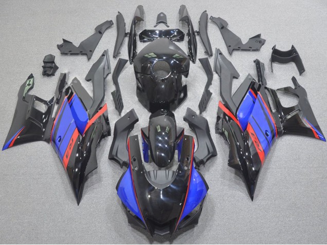 Glänzendes Schwarz Blau Rot 2022-2024 Yamaha YZF R3/R25 Motorrad Verkleidung