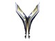 Schwarzer Carbonfaser Stil Goldrot ABBOT 2022-2024 Yamaha YZF R3/R25 Motorrad Verkleidung