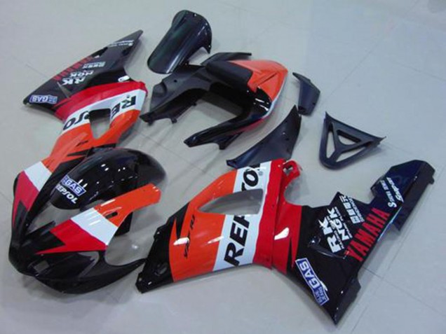 Orange Weiß Rot Schwarz Repsol 2000-2001 Yamaha YZF R1 Motorrad Verkleidung