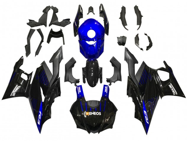 Blau Schwarz ENEOS Yamalube 2022-2024 Yamaha YZF R3/R25 Motorrad Verkleidung