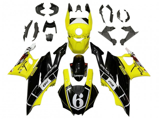 Gelb Weiß Schwarz Lenovo 6 2022-2024 Yamaha YZF R3/R25 Motorrad Verkleidung