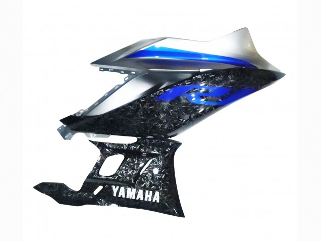 Marble Schwarz Silber Blau Geschmiedet Carbonfaser Stil 2022-2024 Yamaha YZF R3/R25 Motorrad Verkleidung