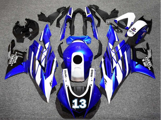 Blau Weiß Schwarz Petronas Yamalube 13 2022-2024 Yamaha YZF R3/R25 Motorrad Verkleidung