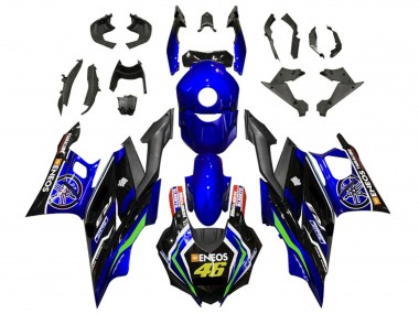 Blau Grün Schwarz ENEOS 46 2022-2024 Yamaha YZF R3/R25 Motorrad Verkleidung
