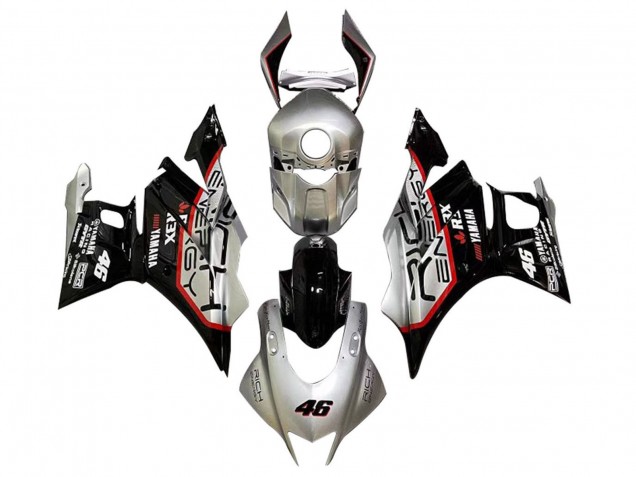 Silber Rot Schwarz 46 2022-2024 Yamaha YZF R3/R25 Motorrad Verkleidung