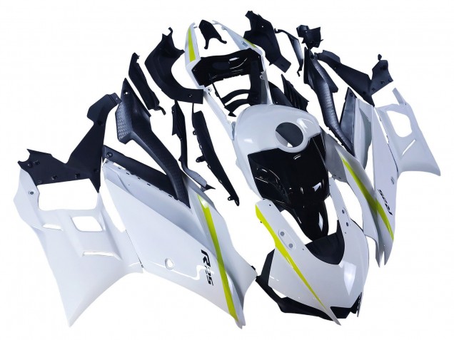 Weiß Gelb Schwarz 2022-2024 Yamaha YZF R3/R25 Motorrad Verkleidung